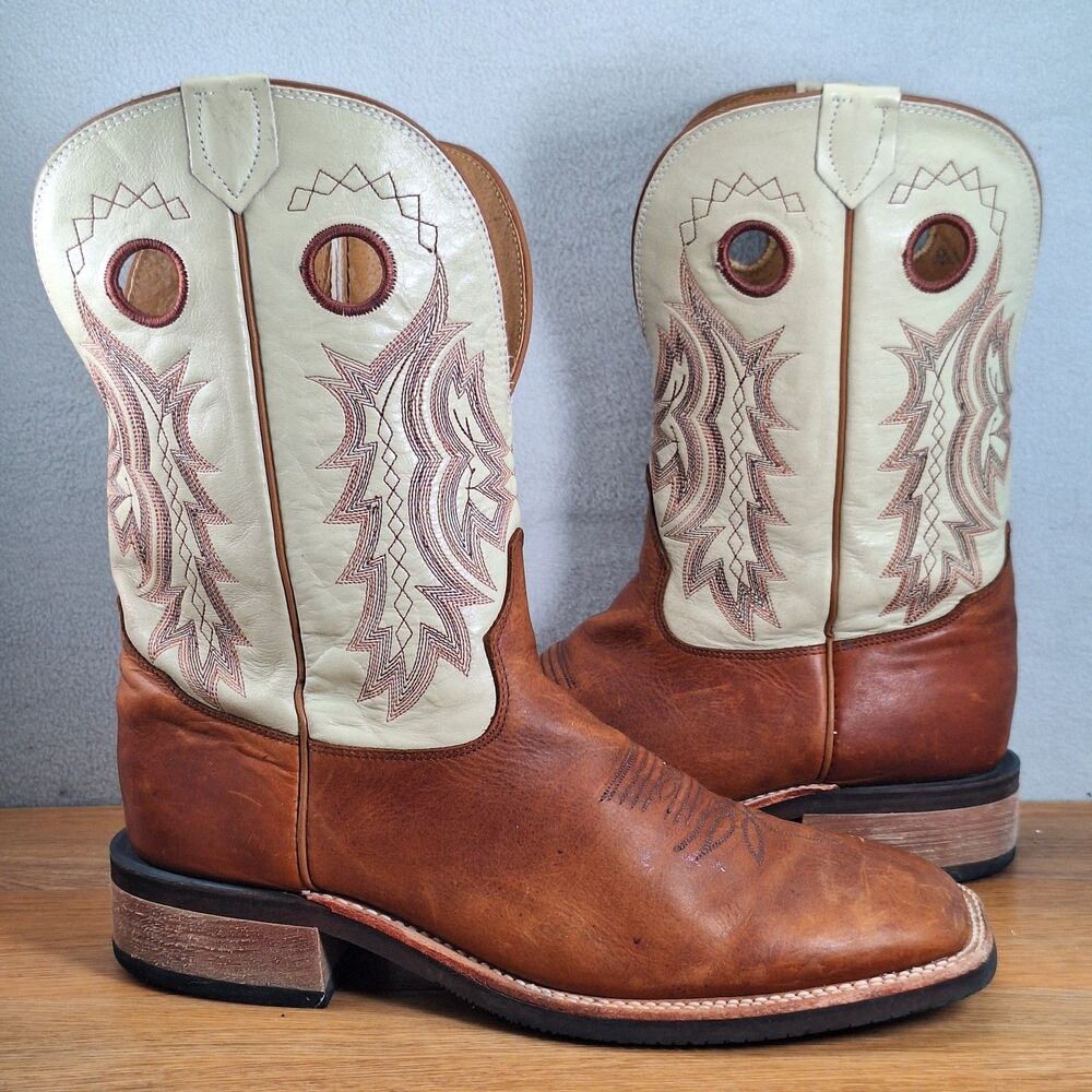 Tony Lama Buckaroo Men's 11D Western Cowboy Boots Brown Leather Made in USA